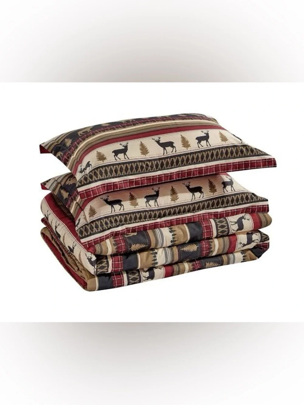Cabin Deer Print Twin 2 piece Bedding Set